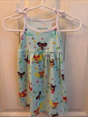 Coco Moon Baby Girls' Aqua Mermaid Print Sundress Size 18-24 Months